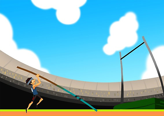 주간 전신 PSD 남자 스포츠 일러스트 운동선수 들기 사람 경기 야외 달리기 경기장 바 막대기 장대 장애물 육상스포츠 열정 아시안게임 장대높이뛰기 객석 남자만 국내일러스트 자연요소 감정 스포츠시설 모션 파일형식