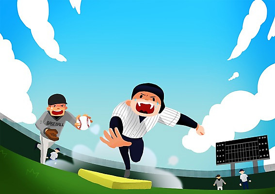 주간 전신 PSD 모자 남자 스포츠 일러스트 운동선수 서기 사람 경기 여러명 야외 경기장 야구 야구선수 야구공 열정 전광판 아시안게임 야구장 국내일러스트 자연요소 잡화 감정 다수 공 스포츠시설 모션 구기 야구용품 파일형식