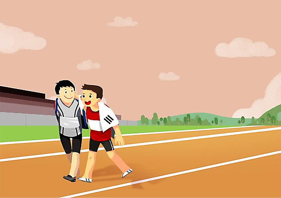 주간 전신 PSD 남자 스포츠 일러스트 운동선수 서기 미소 사람 경기 야외 두명 달리기 경기장 태극기 트랙 열정 아시안게임 마라톤 달리기선수 마라톤선수 국내일러스트 자연요소 감정 스포츠시설 모션 표정 국기 육상스포츠 육상선수 파일형식