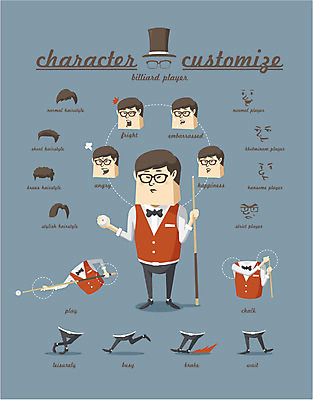 직업 캐릭터 헤어스타일 남자 포즈 스티커 일러스트 직업캐릭터 표정 종류 한명 사람 세트 선택 분석 조립 당구선수 남자만 남자한명만 일러캐릭터 AI파일 1 컨셉 운동선수 파일형식 벡터