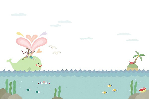 PSD 커플 여자 남자 바다 백그라운드 일러스트 사랑 어류 사람 두명 하트 고래 국내일러스트 모양 감정 포유류 관계 수중동물 파일형식