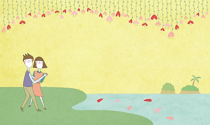 PSD 커플 여자 남자 백그라운드 일러스트 사랑 사람 두명 강 하트 춤 국내일러스트 모양 감정 관계 문화예술 파일형식