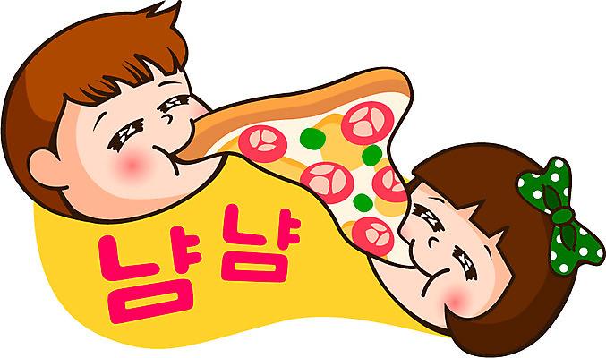 캐릭터 우먼라이프 라이프스타일 커플 여자 남자 인물캐릭터 스티커 일러스트 피자 사람 20대 두명 미미 이모티콘 청년만 성인만 일러캐릭터 AI파일 관계 패스트푸드 서양음식 청년 생활 파일형식 벡터