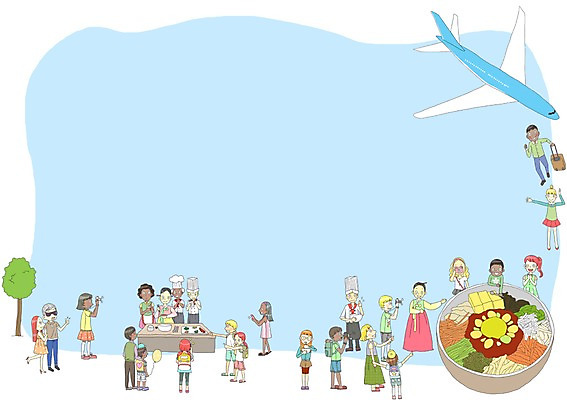 PSD 외국인 백인 여자 남자 문화 여유 한식 음식 여행 흑인 일러스트 비행기 요리 동양인 여러명 여행객 요리사 사진촬영 한국인 체험 군중 한복 비빔밥 전통체험 국내일러스트 서양인 직업 한국전통 감정 다수 컨셉 항공교통 대중교통 사람 인종 촬영 전통의상 파일형식