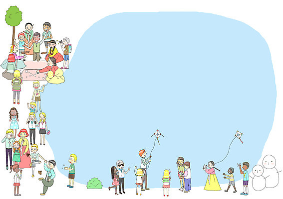 PSD 외국인 백인 한국문화 한국전통 여자 남자 문화 여유 여행 흑인 일러스트 동양인 여러명 여행객 한국인 체험 윷놀이 군중 한복 연날리기 전통체험 제기차기 국내일러스트 서양인 동양문화 전통 감정 다수 컨셉 한국 사람 인종 전통놀이 전통의상 파일형식