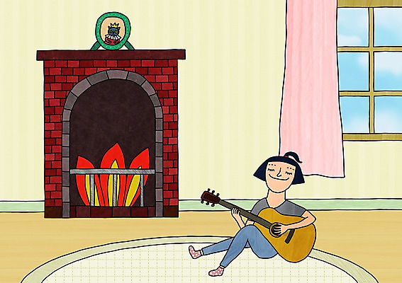 전신 PSD 우먼라이프 라이프스타일 여자 악기 음악 연주 일러스트 실내 한명 앉기 20대 성인 취미 눈감음 카펫 기타 벽난로 여자만 여자한명만 성인여자만 청년만 청년여자만 성인한명만 청년여자한명만 성인여자한명만 성인만 국내일러스트 1 모션 현악기 문화예술 사람 청년 내부 생활 파일형식