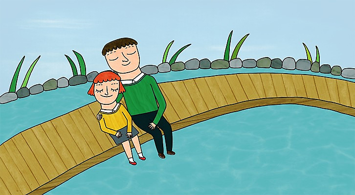 주간 전신 PSD 우먼라이프 라이프스타일 커플 여자 남자 데이트 일러스트 어깨동무 사람 앉기 20대 성인 야외 두명 눈감음 연못 나무다리 청년만 성인만 국내일러스트 자연요소 포즈 관계 모션 청년 생활 다리_건축물 파일형식