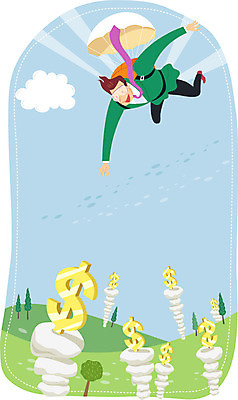 전신 나무 구름 남자 스포츠 일러스트 비즈니스 성공 고글 한명 사람 정장 성인 달러 도전 돌_바위 바위 비즈니스맨 화폐기호 목표 스카이다이빙 낙하산 열정 남자만 남자한명만 성인남자만 성인만 국내일러스트 AI파일 자연요소 식물 1 기호 옷 감정 컨셉 돈 직장인 익스트림스포츠 화폐 파일형식 벡터