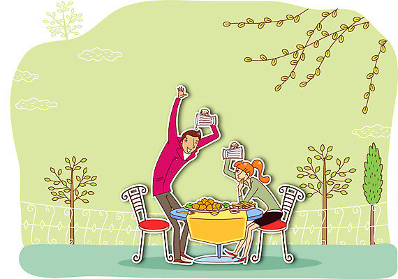 나무 커플 여자 남자 행복 여유 음식 의자 데이트 일러스트 탁자 맥주 사람 성인 야외 두명 울타리 치킨 발코니 맥주잔 축배 성인만 치맥 국내일러스트 AI파일 식물 감정 가구 술잔 관계 주류 담장 닭고기요리 파일형식 벡터