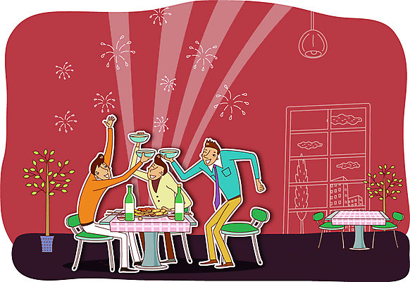 나무 그릇 남자 행복 여유 의자 일러스트 창문 탁자 조명 실내 사람 성인 건물 세명 술집 건배 막걸리 술자리 축배 모듬전 남자만 성인남자만 성인만 국내일러스트 AI파일 식물 식기 건축물 감정 가구 주류 내부 전 파일형식 벡터