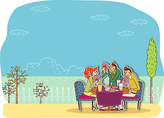 나무 여자 남자 행복 여유 의자 일러스트 탁자 맥주 사람 앉기 성인 야외 세명 강 발코니 게임 트럼프 포커 술자리 축배 성인만 국내일러스트 AI파일 식물 감정 가구 모션 놀이 주류 놀이용품 파일형식 벡터