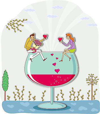 나무 커플 여자 기념일 남자 행복 여유 꽃다발 데이트 일러스트 사랑 사람 성인 두명 울타리 와인 하트 축배 성인만 국내일러스트 AI파일 모양 식물 꽃 감정 관계 주류 이벤트 담장 파일형식 벡터