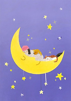 PSD 동물 여자 행복 별 일러스트 함께함 세마리 한명 사람 반려동물 우주 고양이 잠옷 잠 개 초승달 동물보호 여자만 여자한명만 국내일러스트 자연요소 1 옷 감정 컨셉 포유류 3 달 사회이슈 파일형식