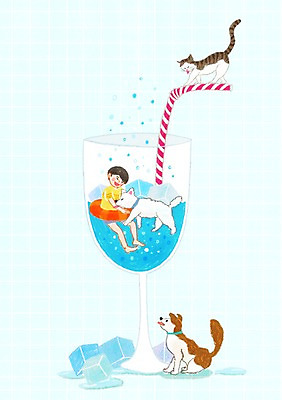 PSD 동물 남자 행복 음료 어린이 일러스트 물놀이 잔 함께함 빨대 세마리 한명 사람 반려동물 얼음 수영 고양이 개 튜브 동물보호 남자만 남자한명만 어린이만 소년만 소년한명만 국내일러스트 자연요소 1 식기 감정 컨셉 포유류 놀이 3 수상스포츠 사회이슈 파일형식