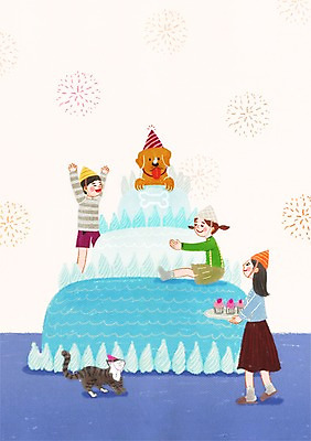 PSD 동물 모자 여자 남자 행복 어린이 두마리 일러스트 가족 집안 함께함 실내 사람 세명 반려동물 파티 케이크 고양이 생일 개 동물보호 어린이만 국내일러스트 잡화 기념일 감정 컨셉 2 포유류 관계 디저트 이벤트 내부 사회이슈 파일형식