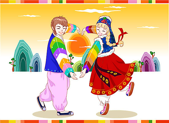 전신 커플 여자 명절 남자 행복 일러스트 데이이벤트 함께함 사랑 서기 웃음 사람 손짓 두명 설날 태양 기쁨 하트 한복 즐거움 만족 남자한복 여자한복 국내일러스트 AI파일 자연요소 모양 한국전통 전통 기념일 감정 컨셉 관계 모션 표정 전통의상 파일형식 벡터