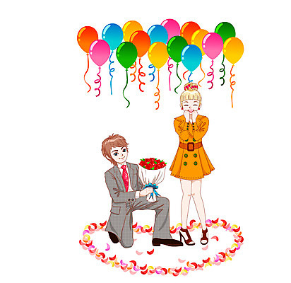 커플 여자 남자 꽃잎 행복 꽃다발 프로포즈 일러스트 데이이벤트 함께함 사랑 사람 이벤트 두명 기쁨 하트 무릎꿇기 즐거움 만족 풍선 고백데이 국내일러스트 AI파일 모양 기념일 꽃 감정 컨셉 관계 모션 파일형식 벡터