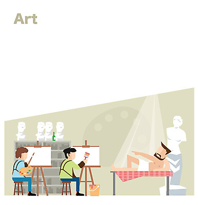 모델 여자 교육 남자 대학생 일러스트 사람 세명 목표 계획 이젤 대학교 열정 미술학과 서양화 국내일러스트 AI파일 학생 감정 컨셉 학교 미술 미술도구 파일형식 벡터