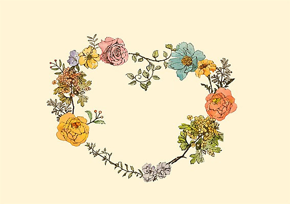 모양 PSD 식물 꽃 백그라운드 일러스트 프레임 사람없음 하트 꽃프레임 국내일러스트 파일형식