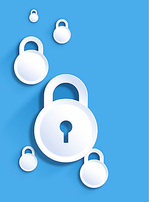 아이콘 컬러 백그라운드 자물쇠 사람없음 파란색 플랫 페이퍼아트 오브젝트 플랫아이콘 보안 2D아이콘 AI파일 안전 파일형식 벡터