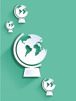 아이콘 컬러 백그라운드 사람없음 초록색 지구본 플랫 페이퍼아트 오브젝트 플랫아이콘 2D아이콘 AI파일 파일형식 벡터