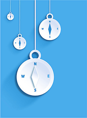 아이콘 컬러 백그라운드 사람없음 파란색 플랫 페이퍼아트 나침반 오브젝트 플랫아이콘 동서남북 2D아이콘 AI파일 방향 파일형식 벡터
