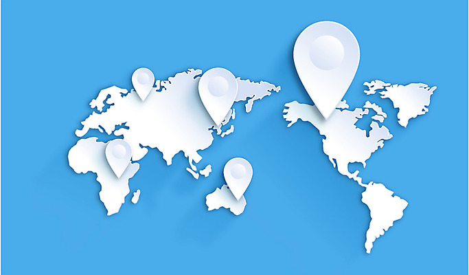 아이콘 컬러 백그라운드 세계지도 사람없음 파란색 플랫 페이퍼아트 플랫아이콘 위치 2D아이콘 AI파일 지도 세계 파일형식 벡터