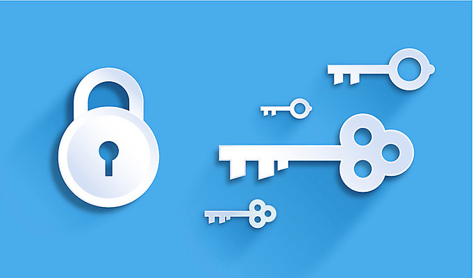 아이콘 컬러 백그라운드 열쇠 자물쇠 사람없음 파란색 플랫 페이퍼아트 오브젝트 플랫아이콘 2D아이콘 AI파일 파일형식 벡터