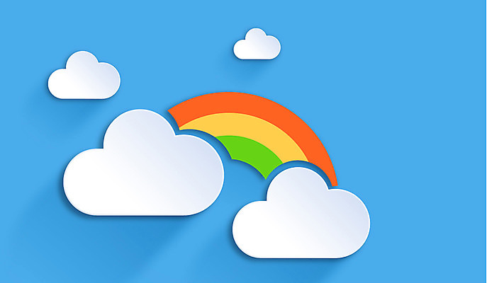 구름 아이콘 컬러 백그라운드 무지개 하늘 날씨 사람없음 파란색 플랫 페이퍼아트 플랫아이콘 2D아이콘 AI파일 자연요소 파일형식 벡터