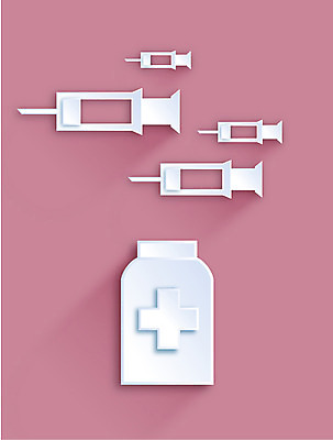 아이콘 분홍색 컬러 백그라운드 의료기기 주사기 사람없음 약 플랫 페이퍼아트 플랫아이콘 2D아이콘 AI파일 의학 파일형식 벡터