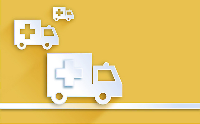 아이콘 컬러 백그라운드 사람없음 노란색 플랫 페이퍼아트 구급차 플랫아이콘 2D아이콘 AI파일 자동차 파일형식 벡터