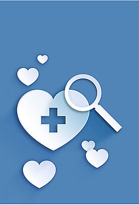 아이콘 컬러 백그라운드 돋보기 사람없음 파란색 하트 플랫 페이퍼아트 플랫아이콘 2D아이콘 AI파일 모양 파일형식 벡터