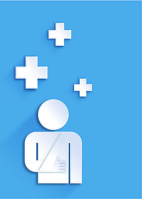 아이콘 컬러 백그라운드 한명 파란색 환자 플랫 페이퍼아트 플랫아이콘 붕대 골절 부목 2D아이콘 AI파일 1 의학 사람 파일형식 벡터