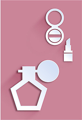 아이콘 분홍색 컬러 백그라운드 사람없음 화장품 립스틱 플랫 페이퍼아트 향수 플랫아이콘 파우더 2D아이콘 AI파일 뷰티 파일형식 벡터