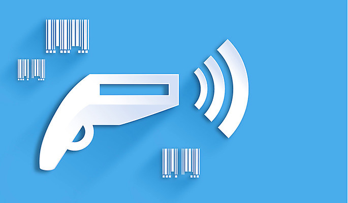 아이콘 컬러 백그라운드 사람없음 파란색 전자제품 플랫 페이퍼아트 플랫아이콘 바코드 스캐너 2D아이콘 AI파일 파일형식 벡터