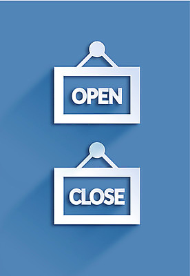 아이콘 컬러 백그라운드 영업 사람없음 파란색 오픈 플랫 페이퍼아트 플랫아이콘 문패 클로즈 2D아이콘 AI파일 비즈니스 파일형식 벡터