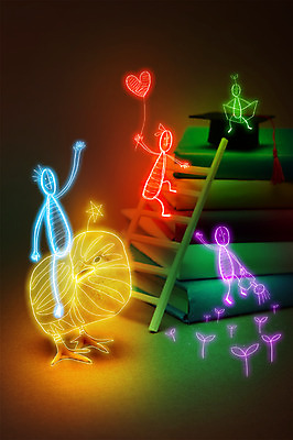 PSD 동물 편집 편집이미지 백그라운드 사다리 상상 포토일러 병아리 사람 여러명 책 빛 광선 합성 네온 라이트페인팅 네온아트 이미지편집 다수 페인팅 조류 도구 파일형식