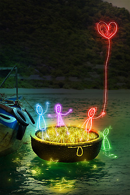 PSD 편집 편집이미지 별 백그라운드 상상 포토일러 사람 여러명 빛 강 바구니 광선 담기 합성 네온 라이트페인팅 네온아트 이미지편집 자연요소 다수 모션 페인팅 파일형식