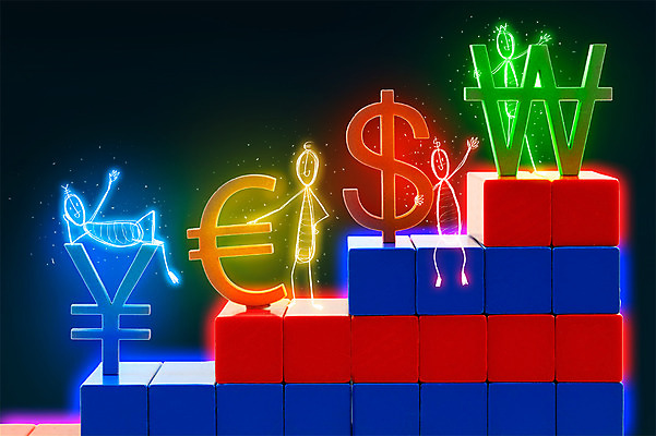 PSD 편집 편집이미지 백그라운드 비즈니스 상상 포토일러 사람 여러명 금융 빛 계단 달러 블록 유로 광선 원화 화폐기호 엔 합성 네온 라이트페인팅 네온아트 이미지편집 기호 다수 돈 페인팅 경제 화폐 파일형식