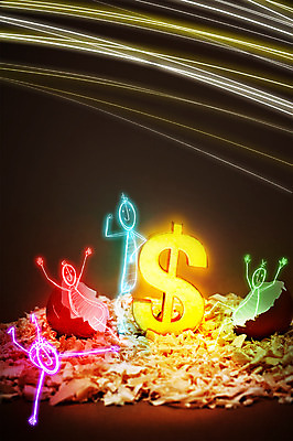 PSD 편집 편집이미지 백그라운드 비즈니스 상상 포토일러 사람 여러명 빛 달러 광선 화폐기호 합성 네온 라이트페인팅 네온아트 이미지편집 기호 다수 돈 페인팅 화폐 파일형식