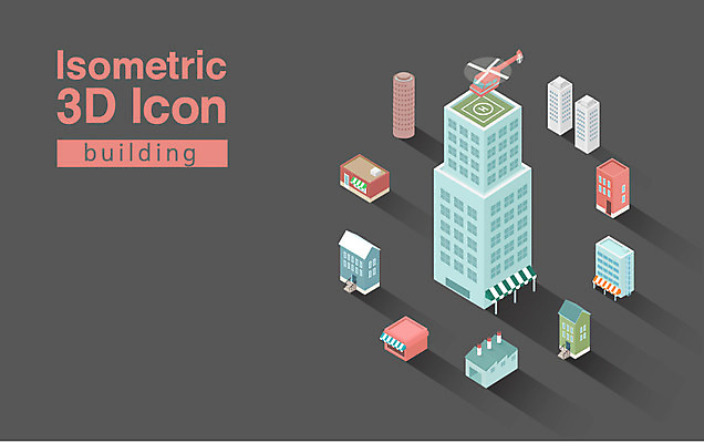 아이콘 종류 빌딩 사람없음 건물 선택 헬리콥터 분석 입체 아이소메트릭 2D아이콘 AI파일 건축물 컨셉 비행기 파일형식 벡터