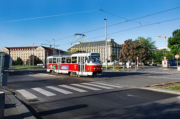 포토 JPG 주간 해외풍경 해외 유럽 도로 길 육상교통 교통 유럽풍경 대중교통 풍경 사람없음 야외 횡단보도 체코 프라하 트램 국내포토 자연요소 나라 교통수단 교통시설 보행로 파일형식