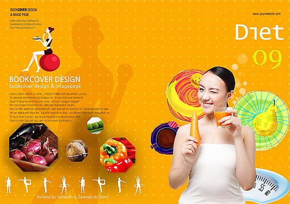 PSD 템플릿 편집 표지디자인 북디자인 여자 표지 실루엣 음식 백그라운드 다이어트 채소 북커버 과일 웃음 들기 사람 여러명 운동 당근 짐볼 잡지 먹기 당근주스 여자만 표지샘플 이미지템플릿 다수 모션 뿌리채소 촬영기법 표정 건강 간행물 야채주스 파일형식