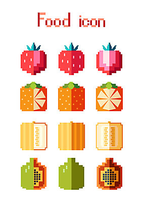 아이콘 과일 딸기 모바일 귤 사람없음 세트 플랫 플랫아이콘 참외 2D아이콘 AI파일 파일형식 벡터