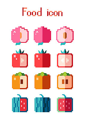 아이콘 과일 모바일 수박 감 사람없음 세트 플랫 사과 플랫아이콘 복숭아 픽셀 2D아이콘 AI파일 파일형식 벡터