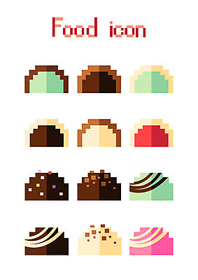 아이콘 음식 모바일 디저트 사람없음 세트 초콜릿 플랫 플랫아이콘 음식아이콘 픽셀 2D아이콘 AI파일 파일형식 벡터