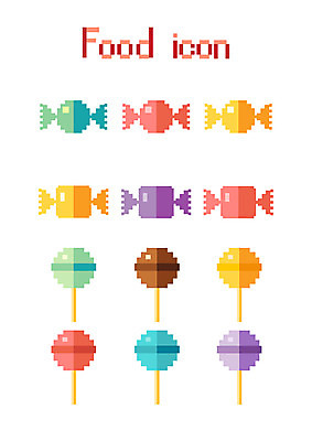 아이콘 음식 모바일 디저트 막대사탕 사탕 사람없음 세트 플랫 플랫아이콘 음식아이콘 알사탕 픽셀 2D아이콘 AI파일 파일형식 벡터