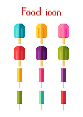 아이콘 음식 모바일 아이스크림 디저트 사람없음 세트 플랫 플랫아이콘 음식아이콘 막대아이스크림 픽셀 2D아이콘 AI파일 파일형식 벡터