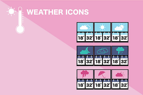 아이콘 계절 모바일 날씨 사람없음 여름 세트 웹 플랫 일기예보 플랫아이콘 날씨아이콘 기온 2D아이콘 AI파일 인터넷 파일형식 벡터