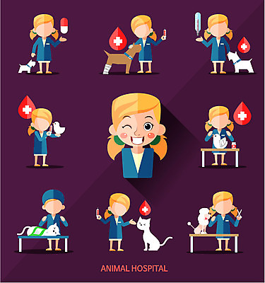 동물 직업 캐릭터 여자 포즈 일러스트 모바일 직업캐릭터 종류 사람 여러명 치료 세트 약 웹 의사 플랫 수의사 엘리먼트 여자만 국내일러스트 일러캐릭터 AI파일 다수 인터넷 의학 의료진 파일형식 벡터